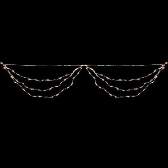 100ct. Red, Blue and Clear 4th of July Mini Swag Lights {6}