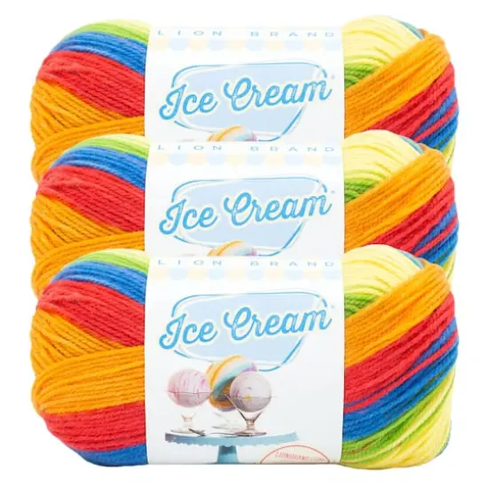 3 Pack Lion Brand&reg; Ice Cream&reg; Yarn Hokey Pokey {1}