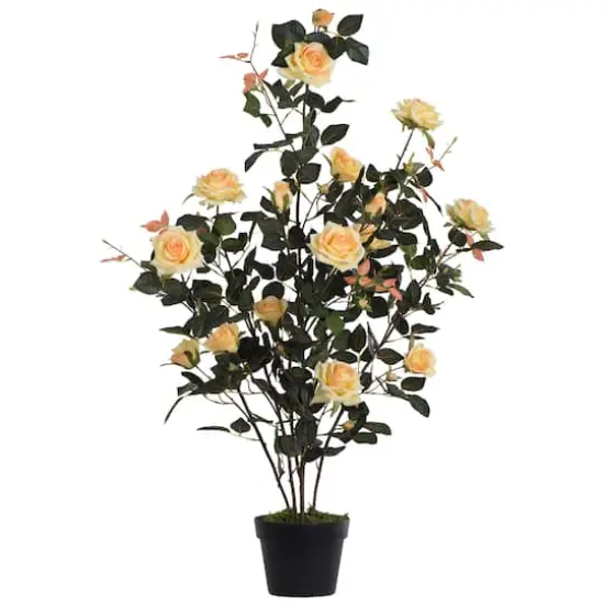 45" Artificial Yellow Rose Plant in Pot {1}