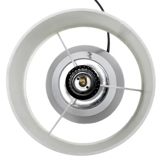 Simple Designs 14" Metal Touch Table Lamp Gray And Chrome Base {8}