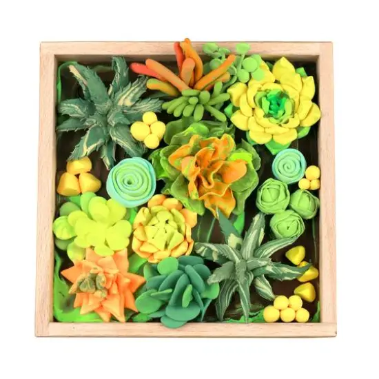 OKTO DIY Wood & Craft Energy Succulents Clay Kit {14}
