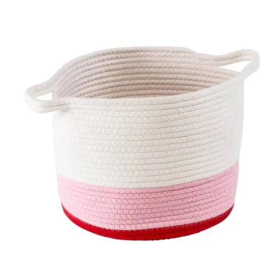 Honey Can Do Red & White Ombr&eacute; Nesting Cotton Rope Storage Basket Set {10}