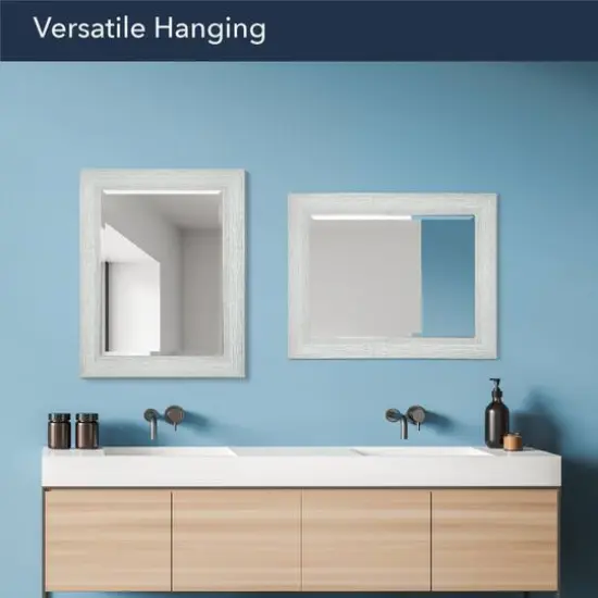 Head West&reg; Textured Chrome Rectangular Wall Vanity Mirror  {7}
