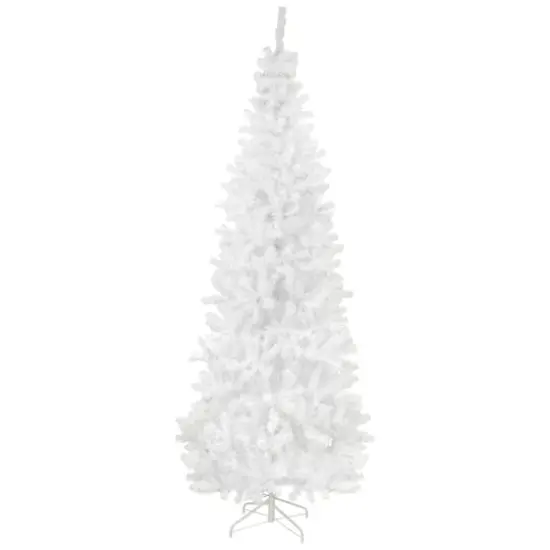 6.5ft. Unlit White Georgian Pine Slim Artificial Christmas Tree {1}