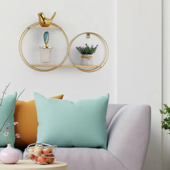 NEX Haitral 2-Tier Gold Floating Shelf {7}