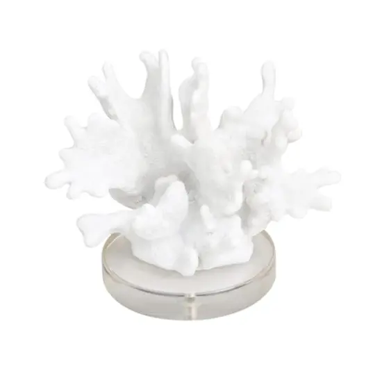 6" White Textured Coral Sculpture {1}