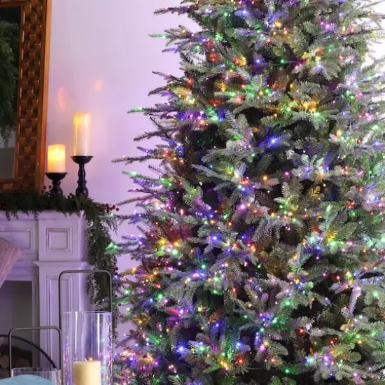 Glitzhome&reg; 11ft Pre-Lit Green Full Fir Artificial Christmas Tree, Multicolor LED Lights {6}