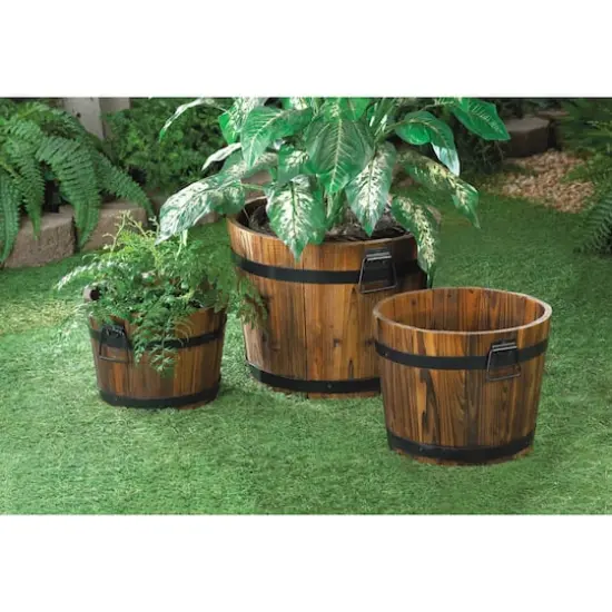 3 Apple Barrel Planters Set {5}