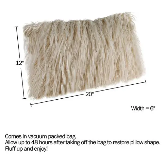Hastings Home Faux Fur Lumbar Pillow Coffee {5}