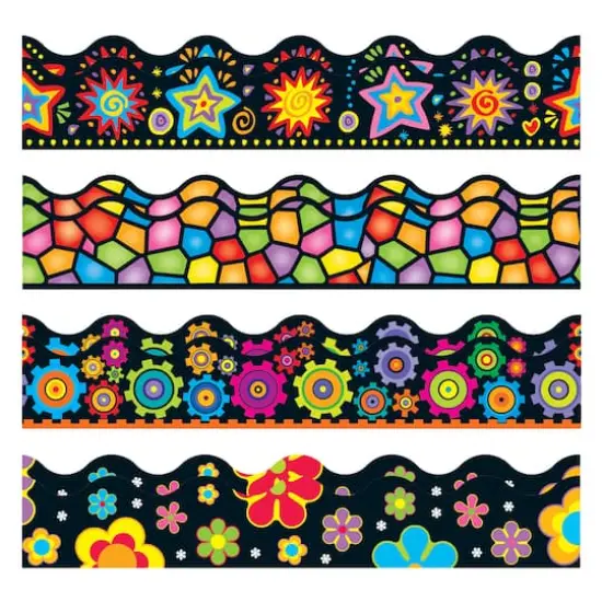 Trend Enterprises&reg; Terrific Trimmers&reg; Brights on Black Border Variety Pack, 312ft. {1}