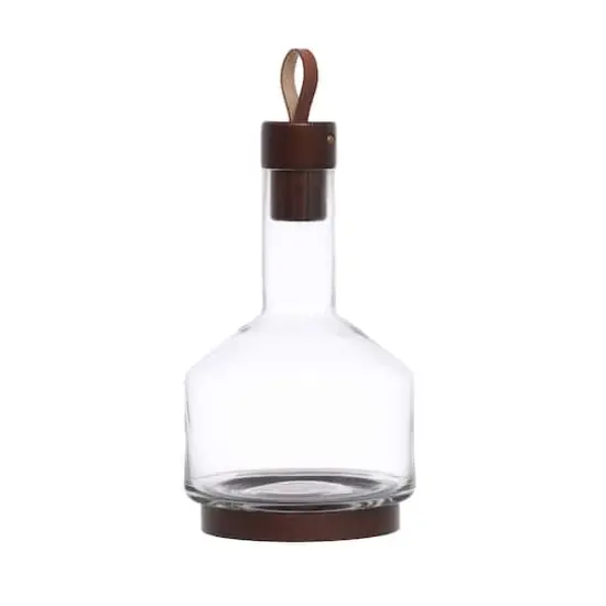 Hello Honey&reg; 62oz. Glass Carafe with Walnut Brown Acacia Wood Base & Stopper {1}
