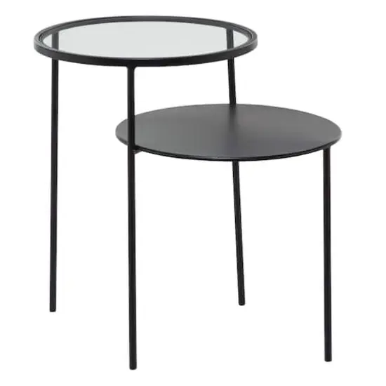 23" Black Modern Metal Accent Table {1}