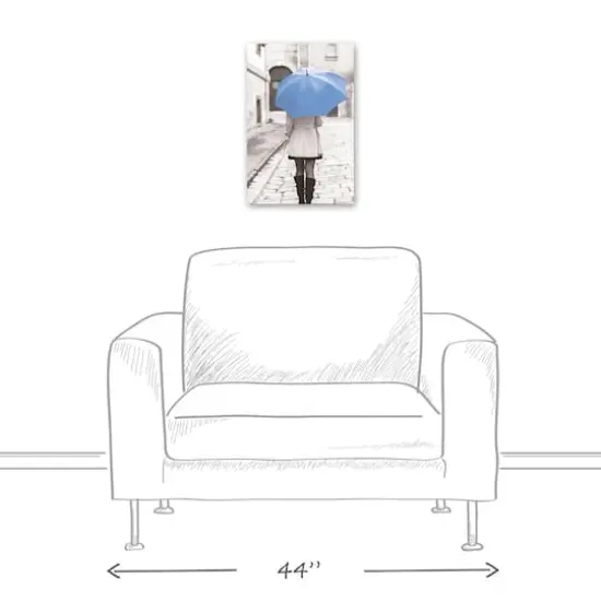 Blue Umbrella 12" x 18" Canvas Wall Art {6}