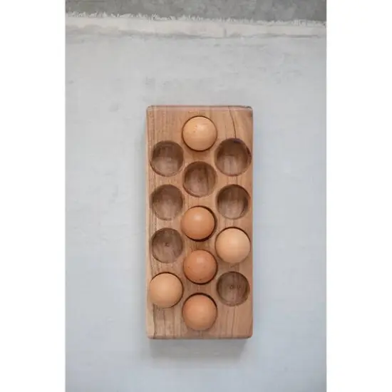 Hello Honey&reg; 12" Acacia Wood Egg Tray {3}