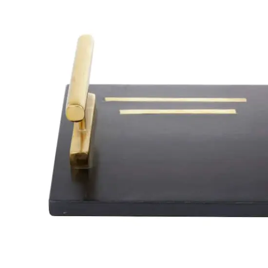 Black Marble Contemporary Tray Set {4}
