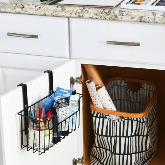 Household Essentials Over the Door Cut Out Metal Basket {5}