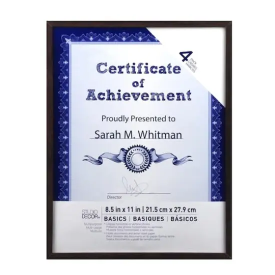 4 Pack Basics 8.5" x 11"Multipurpose Wall Frames by Studio D&eacute;cor&reg; Brown {4}