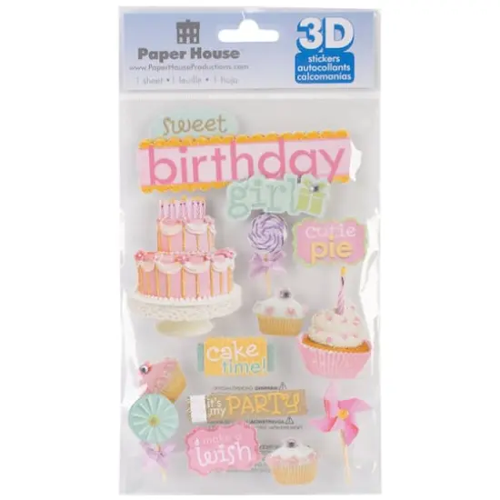 Paper House&reg; Sweet Birthday Girl 3D Stickers {1}