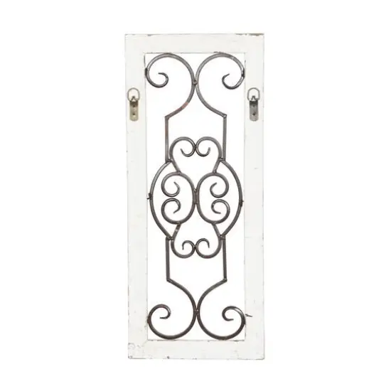 25" White Farmhouse Ornamental Wood & Metal Wall D&eacute;cor {9}