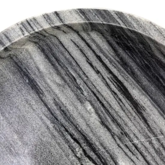 Hello Honey&reg; 8" Carved Marble Tray Gray {5}