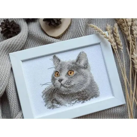 Alisa British Cat Cross Stitch Kit {9}