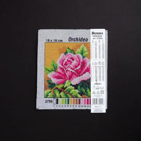 Orchidea Needlepoint Canvas For Halfstitch Without Yarn Rose - Printed Tapestry Canvas {3}