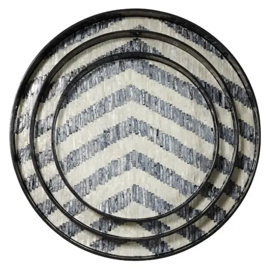 Black Mother of Pearl Modern Tray Set {3}