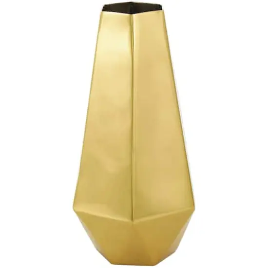 Stainless Steel Geometric Hexagon Shaped Vase Set Gold {4}