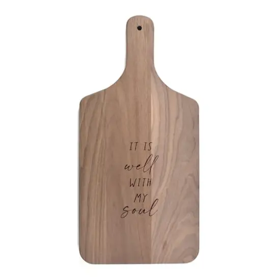 17" Well with My Soul Walnut Paddle Cutting Board {1}