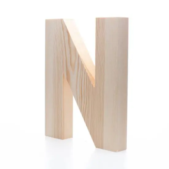 Hampton Art&trade; 8" Chunky Wood Letter N {4}