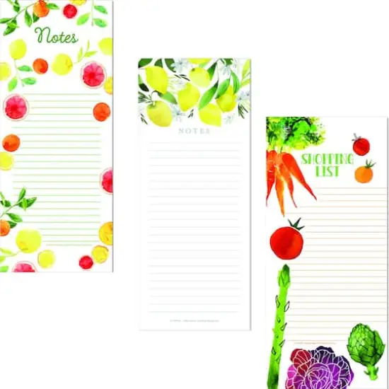JAM Paper Fruits & Veggies Assorted Magnetic Shopping List Pads, 3ct. {1}