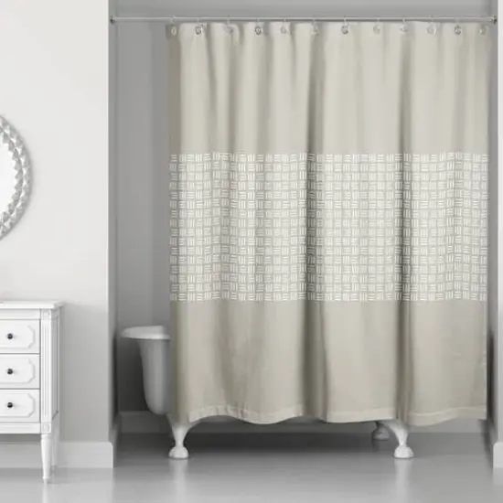 Gray Wicker Pattern 71" x 74" Shower Curtain {3}