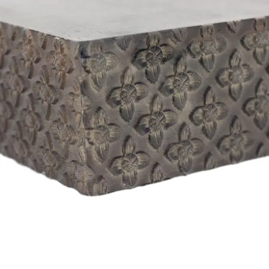 Small Black Rustic Embossed Wood Floating Wall Shelf {5}