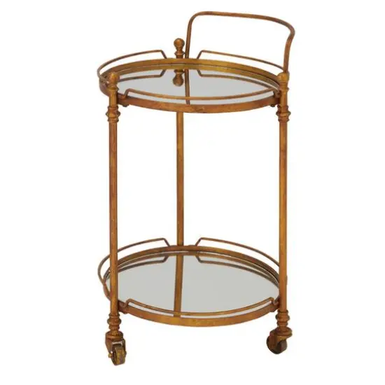 Brass Iron Bar Cart, 31" x 19" x 18" {3}