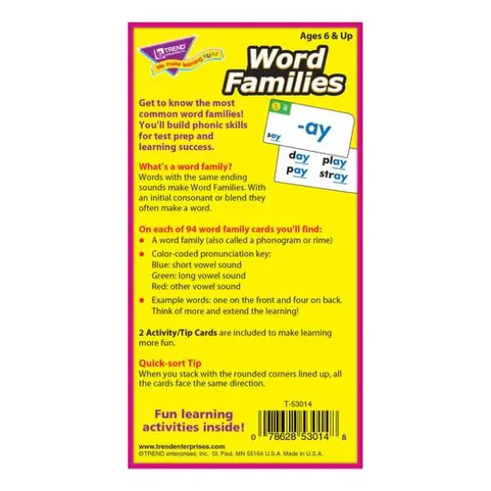 Trend Enterprises&reg; Word Families Skill Drill Flash Cards {6}