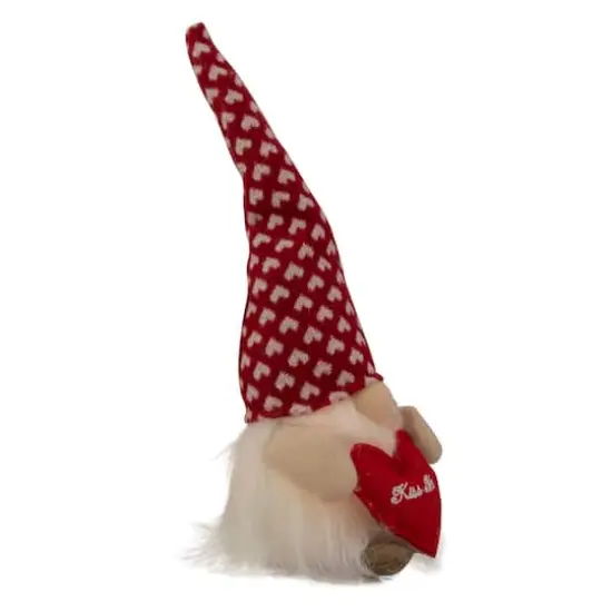 13" Lighted Boy Valentine's Day Gnome With Kiss Me Heart {5}