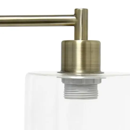 Lalia Home 18.8" Antique Brass Modern Iron Desk Lamp with Glass Shade {5}