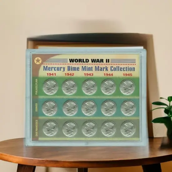 World War II Silver Mercury Dime Mint Mark Collection {1}