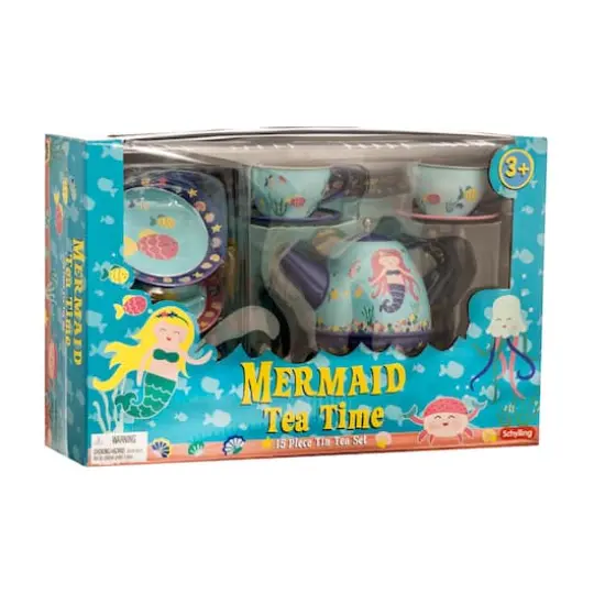 Schylling Mermaid Tin Tea Set {3}