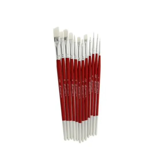 Hello, Artist! Short Handle White Taklon 12 Piece Brush Set {20}