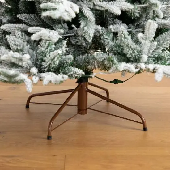 6ft. Pre-Lit Fraser Fir Flocked Artificial Christmas Tree with Instant, Warm White LED Lights {8}