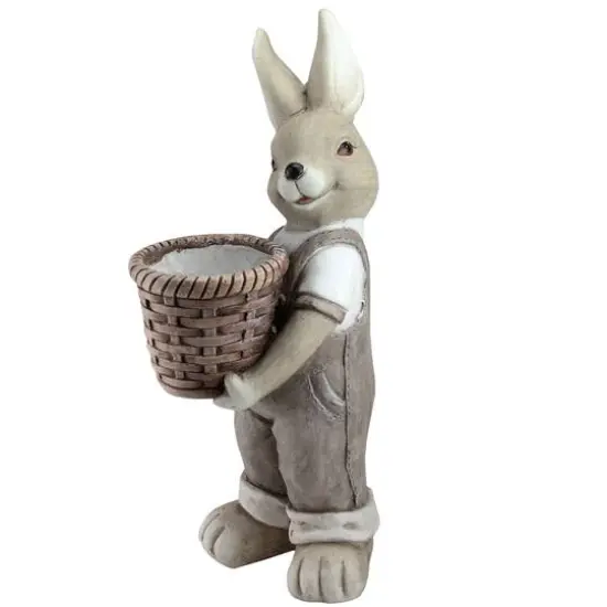 1.5ft. Neutral Tones Easter Boy Rabbit Indoor & Outdoor Garden Planter {1}