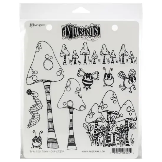 Dylusions Toadstool Town Cling Stamp Set {1}