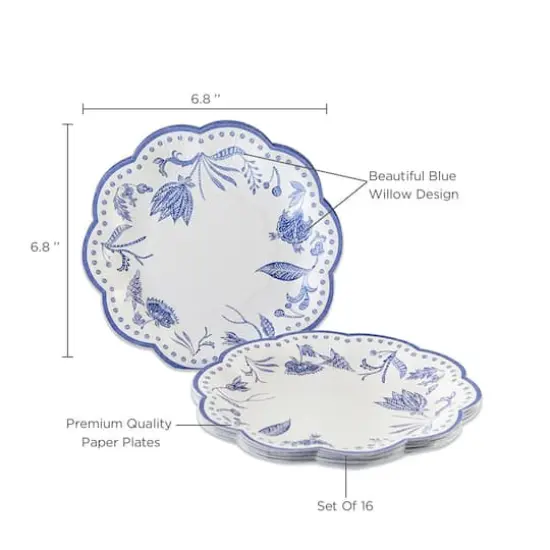 Kate Aspen&reg; 7" Blue Willow Premium Paper Plates, 64ct. {6}