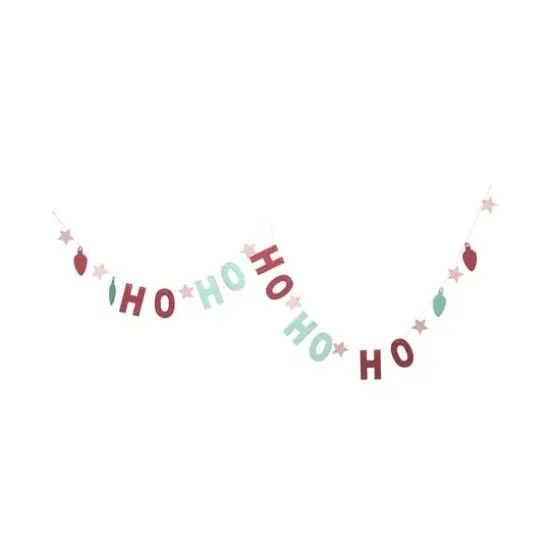 Hello Honey&reg; 10ft. Decorative MDF Banner with Stars, Glitter & "Ho Ho Ho" in Kraft Box {5}