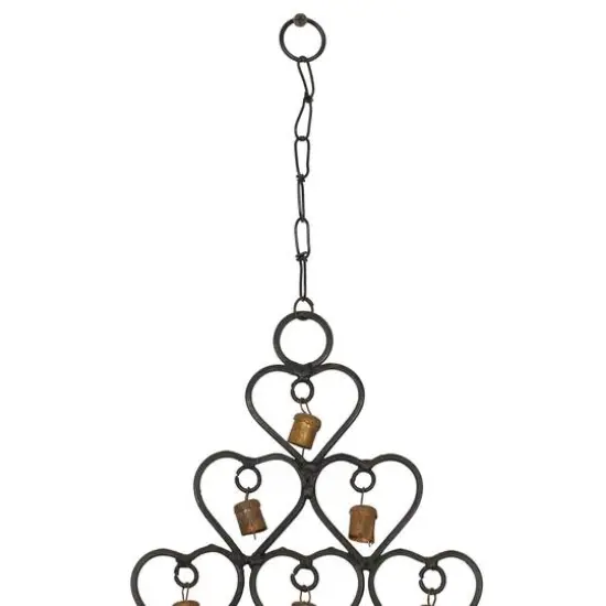 31" Brass Metal Heart Eclectic Windchime {4}