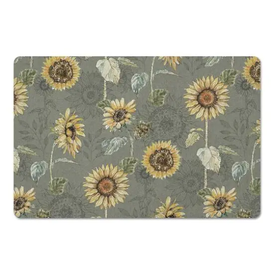 Sunflower Pattern Floor Mat Green {1}