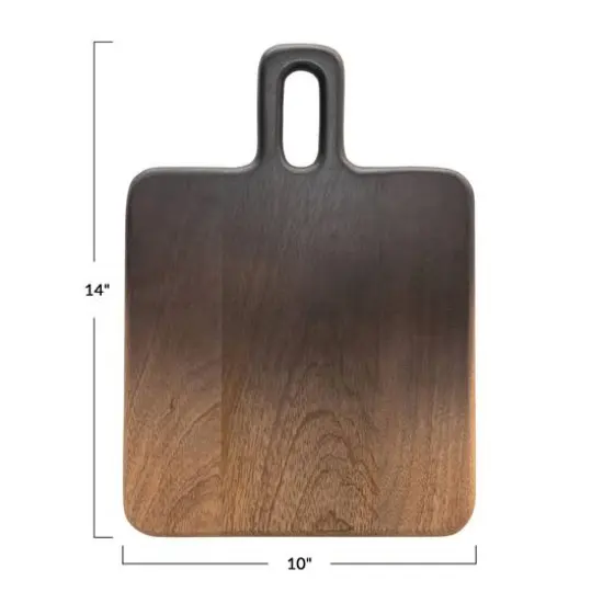 Hello Honey&reg; 14" Black & Natural Ombre Mango Wood Cheese/Cutting Board with Handle {1}