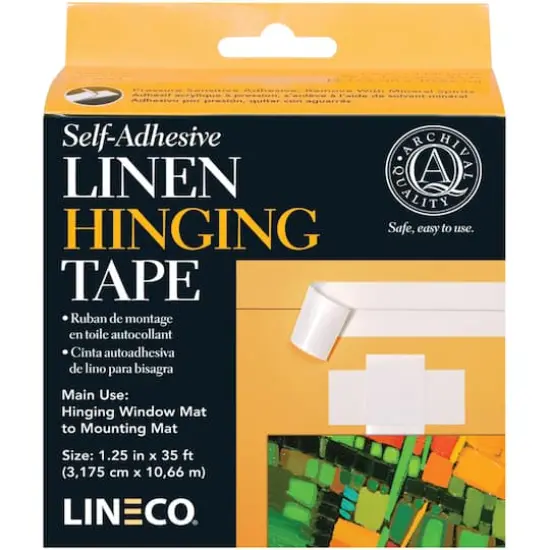 Lineco&reg; White Self-Adhesive Linen Hinging Tape {1}