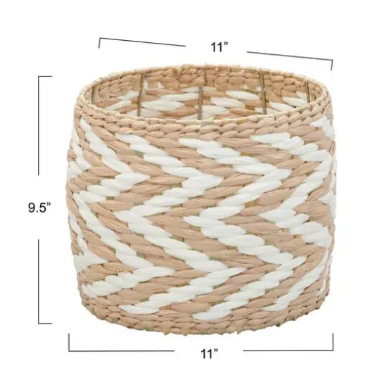 Household Essentials Cattail & Paper Zee Basket White {5}